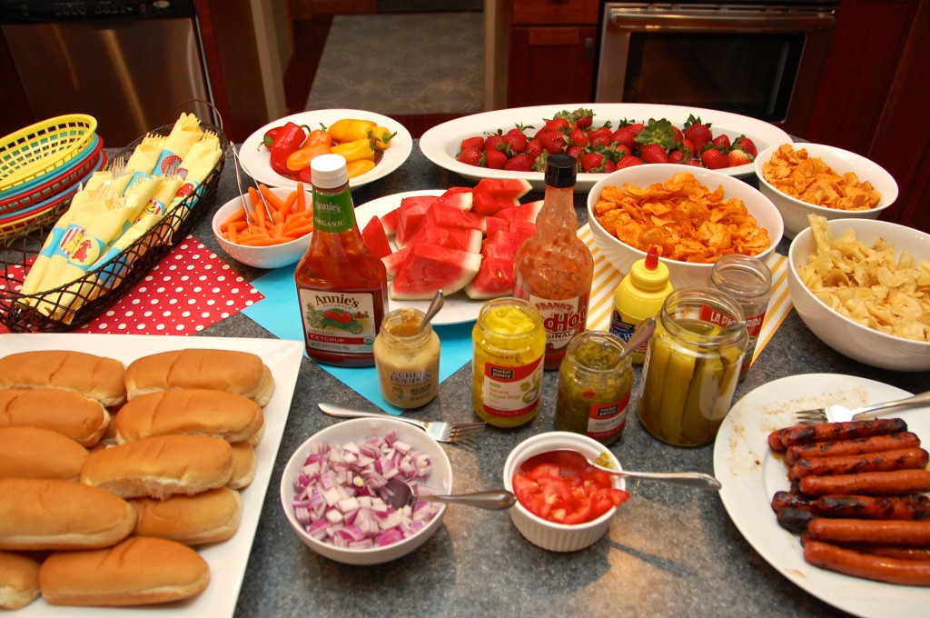 Hot Dog Bar for a Clifford Party