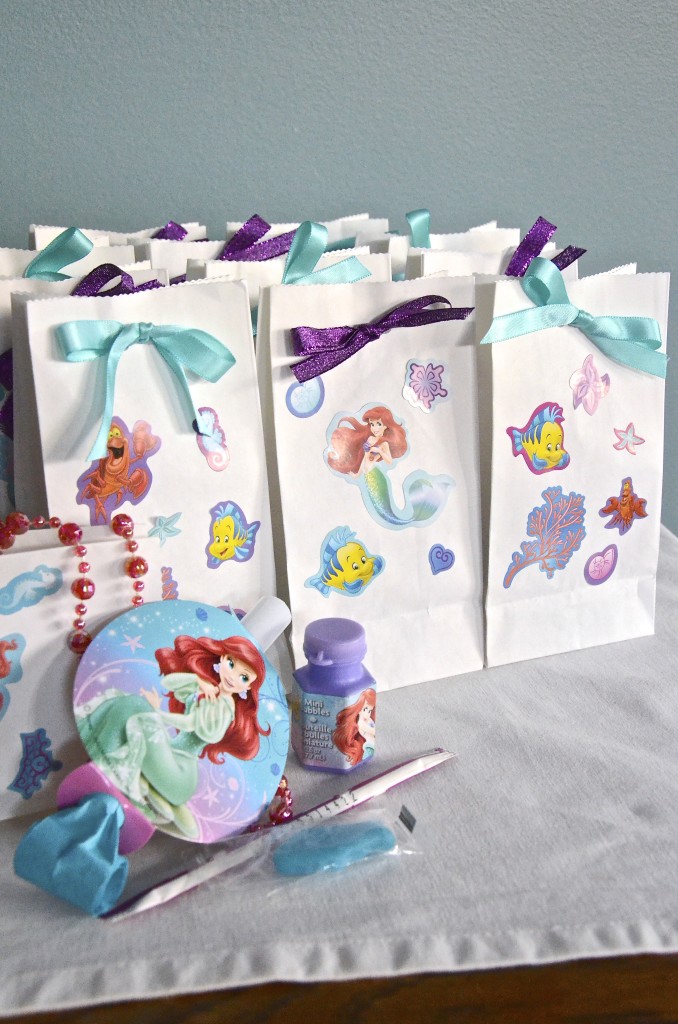 Little Mermaid party favor treat bags