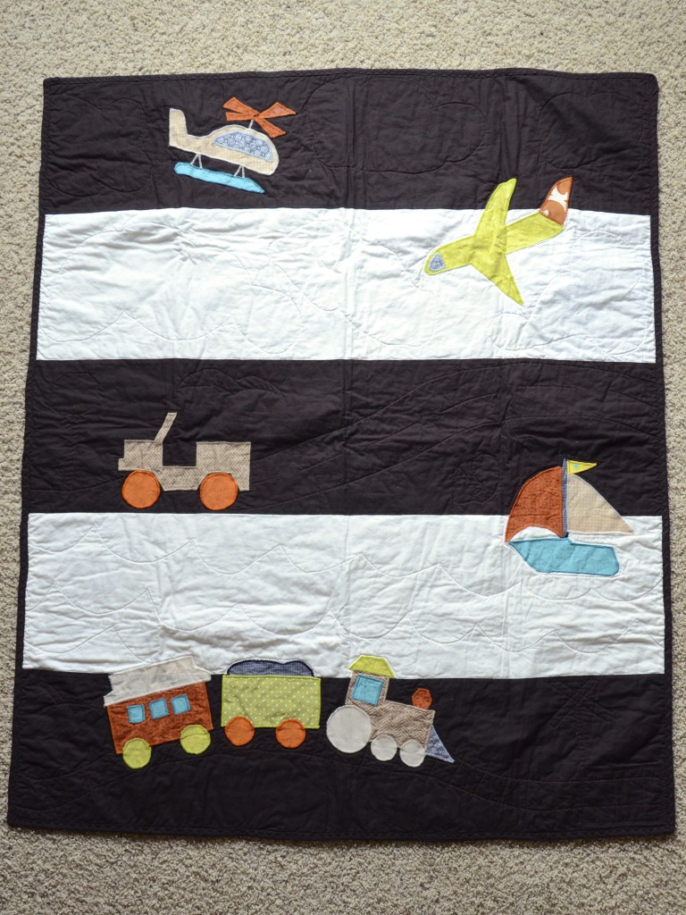 boy transportation nursery quilt